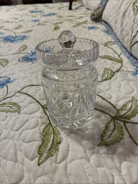 Cut Crystal Covered Jar - Clear Glass Sugar/creamer Holder